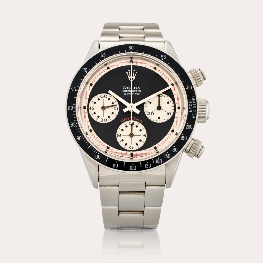 View full screen - View 1 of Lot 67. Reference 6263 'Paul Newman' Daytona ‘Sotto’ | A stainless steel chronograph wristwatch with bracelet, Circa 1969.