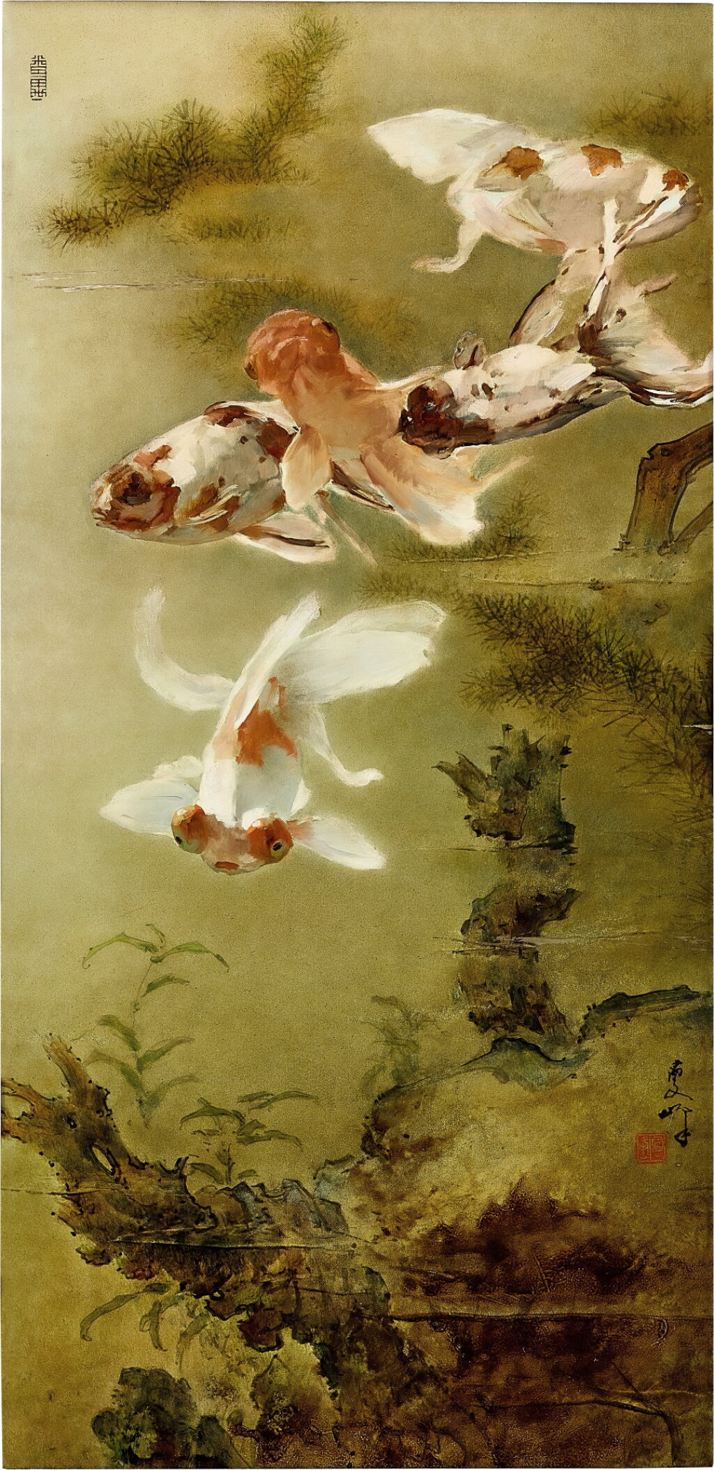 View full screen - View 1 of Lot 6226. Lee Man Fong 李曼峰 | Goldfish 金魚.
