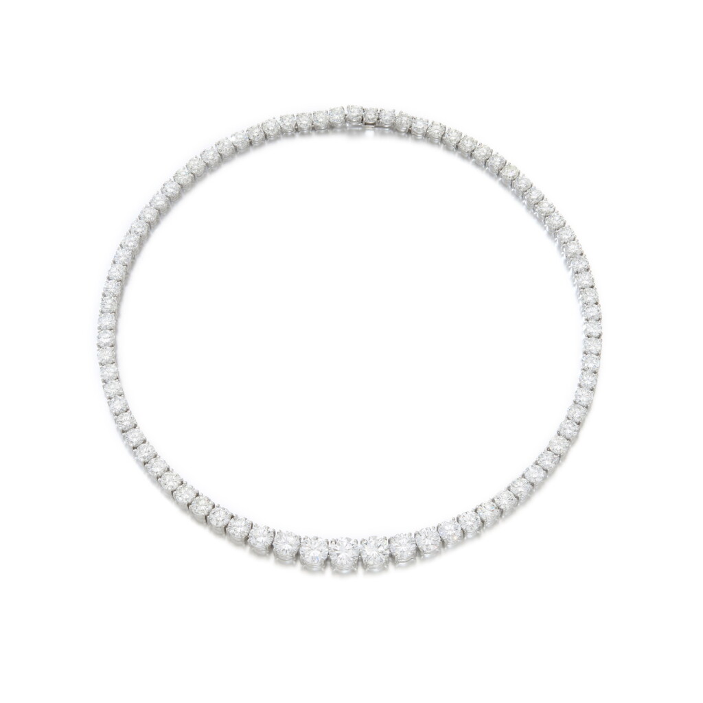 View full screen - View 1 of Lot 253. Diamond rivière necklace | 鑽石項鏈.