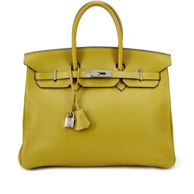 View full screen - View 1 of Lot 5612. Vert Chartreuse Togo Birkin 35 Palladium Hardware, 2004.