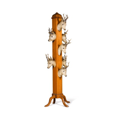 View full screen - View 1 of Lot 144. A Scottish Victorian oak hat stand mounted with hunting trophies, second half 19th century.