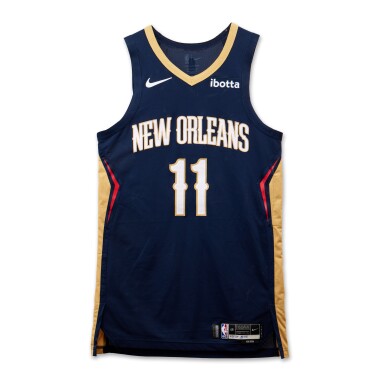 View full screen - View 1 of Lot 159. Dyson Daniels 'NBA Playoff Debut' New Orleans Pelicans 2024 NBA Playoffs Western Conference Round 1 Game Issued Icon Edition Jersey | Game 1.