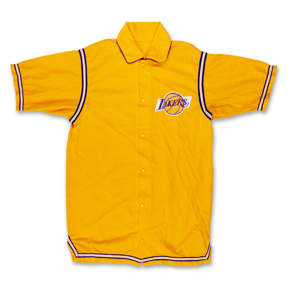 View full screen - View 1 of Lot 14. Wilt Chamberlain Los Angeles Lakers 1972 NBA Finals Game Worn Warmup Jacket | Additionally Matched to 1972-73 Regular Season | Final NBA Season | Matched to 3 Games.