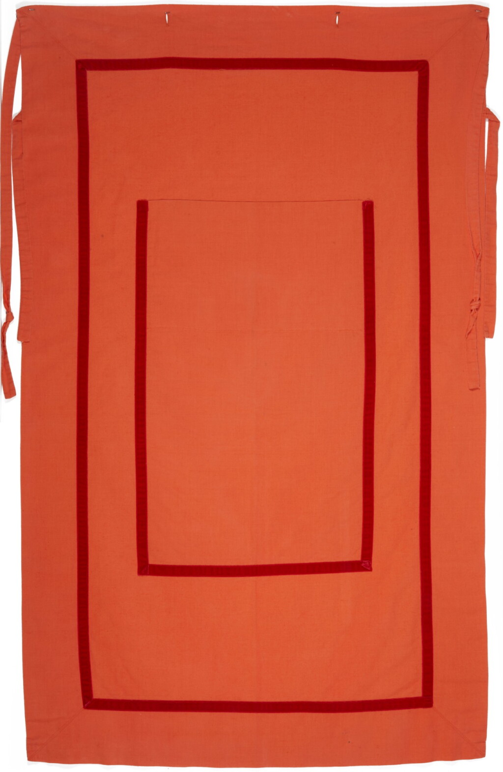 View full screen - View 1 of Lot 19. ANDREA ZITTEL | ORANGE LINEN WITH RED VELVET RIBBON PERSONAL PANEL .