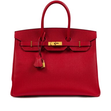 View full screen - View 1 of Lot 665. Rouge Casaque Epsom Birkin 35 Gold Hardware, 2015.