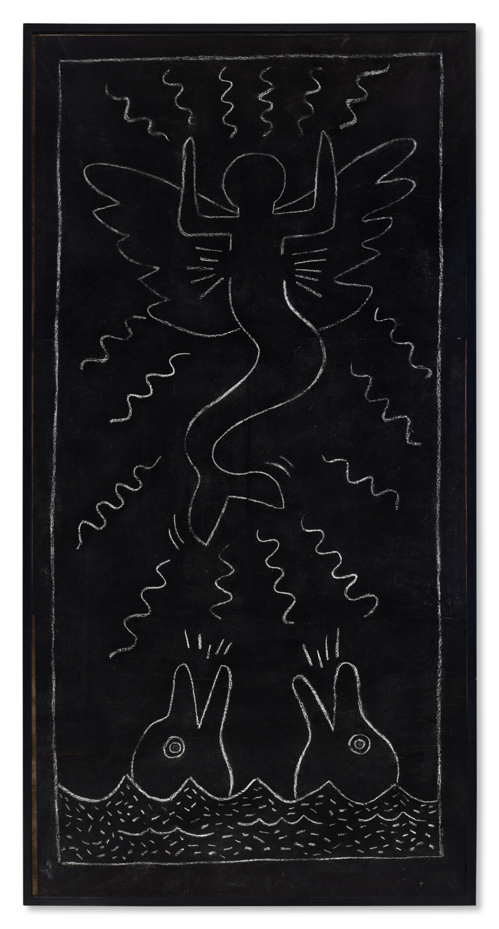 View full screen - View 1 of Lot 317. Untitled (Mermaid-Angel and Two Dolphins).