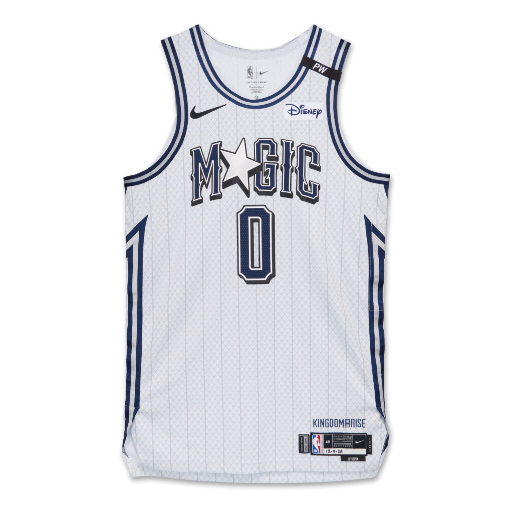 View full screen - View 1 of Lot 92. Anthony Black Orlando Magic 2024-2025 Game Worn City Edition Jersey | Matched to 2 Games .