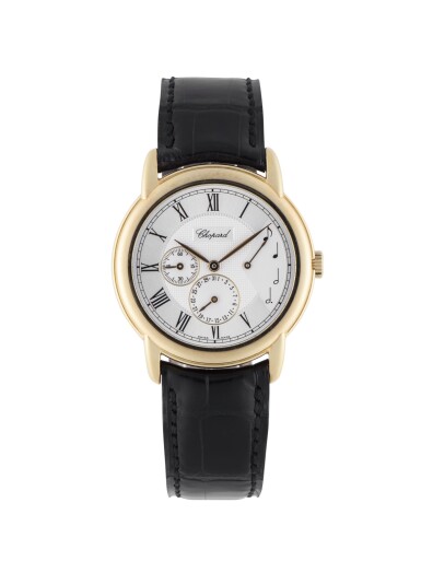 View full screen - View 1 of Lot 102. CHOPARD | JOSE CARRERAS DEUTSCHE STAATSOPER BERLIN, REF 16/1248 YELLOW GOLD WRISTWATCH WITH DATE AND POWER RESERVE INDICATION MADE FOR THE BERLIN STATE OPERA CIRCA 1998.