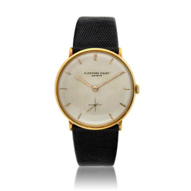 View full screen - View 1 of Lot 75. A yellow gold wristwatch, Circa 1960.