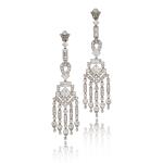 Pair of diamond pendent earrings, 1920s