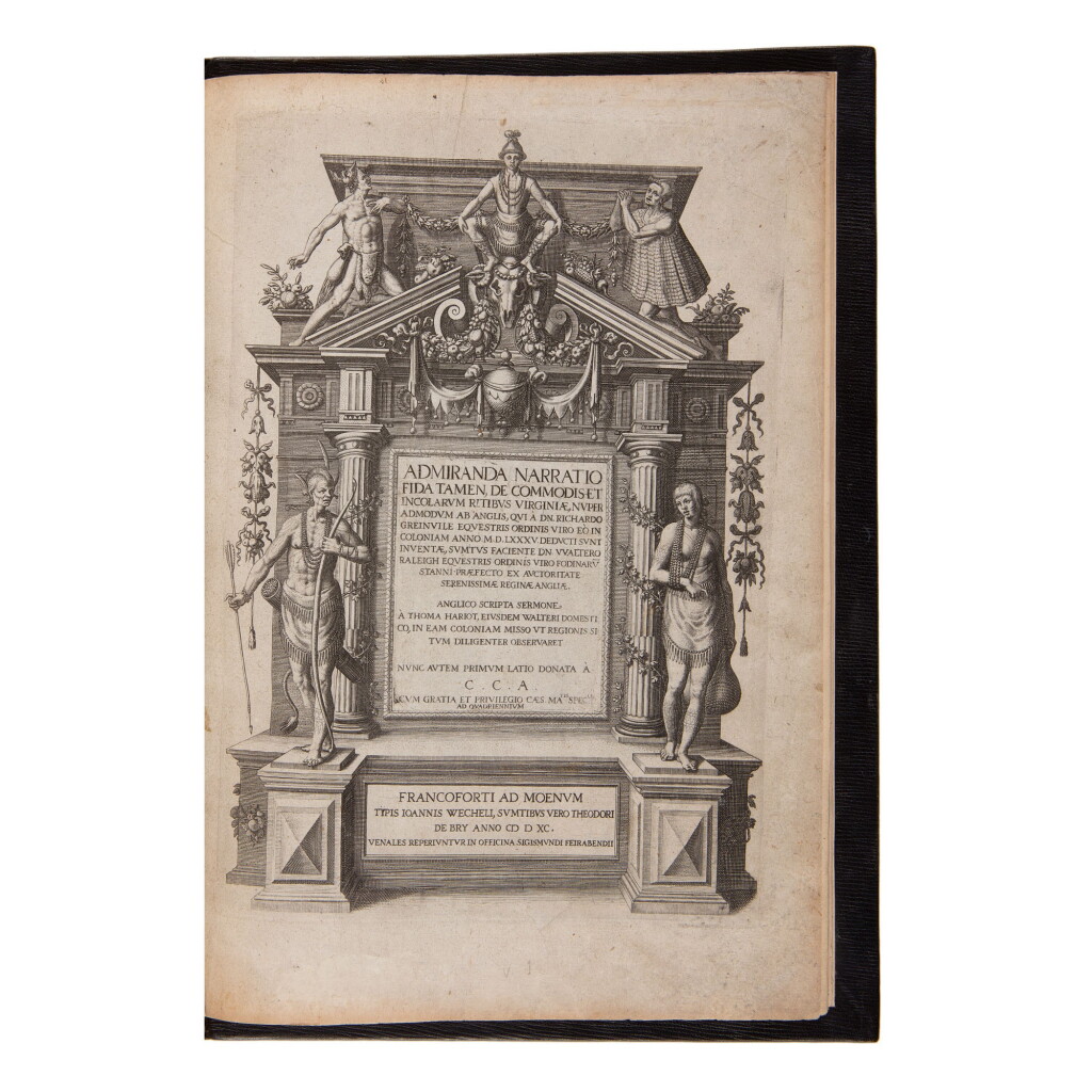 View full screen - View 1 of Lot 132. De Bry, Theodor, and Johann Theodor and Johann Israel de Bry | A magnificent set of the Great American Voyages in Latin.