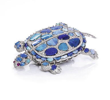 View full screen - View 1 of Lot 30. Gem set and diamond brooch,'Tartaruga', Michele della Valle.