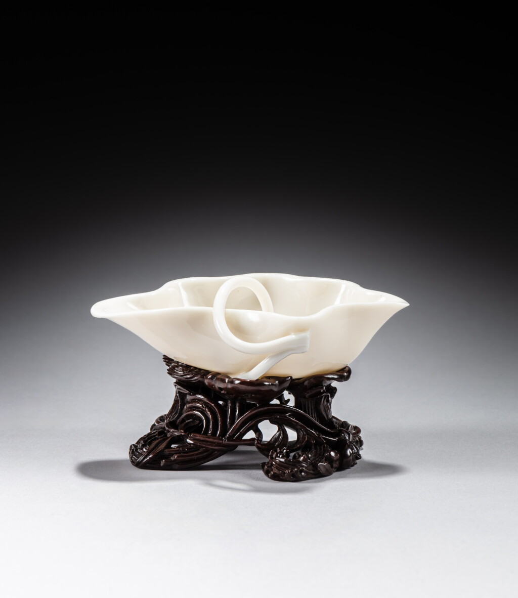 View full screen - View 1 of Lot 58. A 'Dehua' 'lotus leaf' brush washer, Late Ming dynasty.