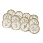 Twelve Royal Copenhagen 'Flora Danica' Bread and Butter plates, Modern