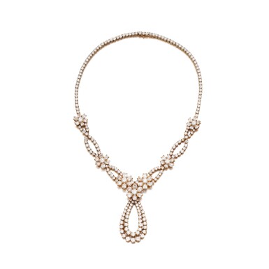 View full screen - View 1 of Lot 190. Collier diamants | Diamond necklace .