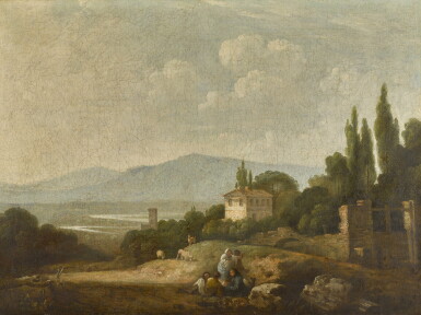 View full screen - View 1 of Lot 199. A view over Villa Madama, Rome, and surrounding countryside.
