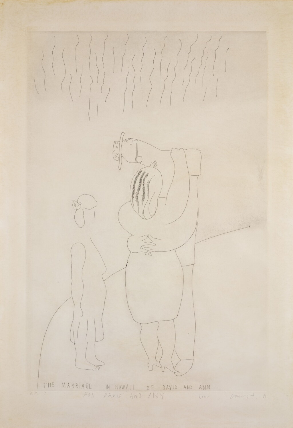 View full screen - View 1 of Lot 153. DAVID HOCKNEY, R.A. | THE MARRIAGE IN HAWAII OF DAVID AND ANN (MCA TOKYO 257).
