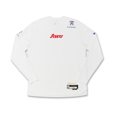 View full screen - View 1 of Lot 152. Justin Edwards Philadelphia 76ers 2024-2025 City Edition Game Worn Warmup Top .