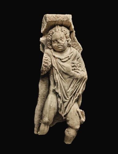 View full screen - View 1 of Lot 49. A ROMAN MARBLE SARCOPHAGUS RELIEF FRAGMENT, ATTIC, CIRCA A.D. 220-230.