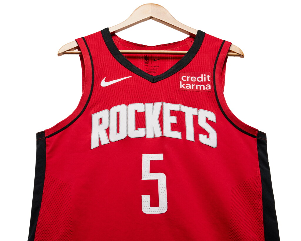 View full screen - View 1 of Lot 120. Fred VanVleet Houston Rockets 2023-2024 Kia NBA Tip-Off Game Worn Icon Edition Jersey .