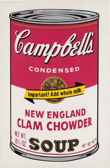 View full screen - View 1 of Lot 382. New England Clam Chowder, from Campbell's Soup II (Feldman & Schellmann II.57).