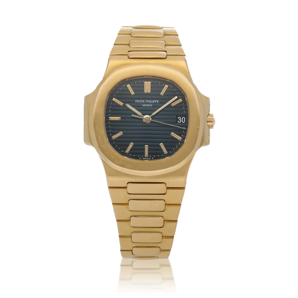 View full screen - View 1 of Lot 83. Nautilus, Ref. 3800/1J Yellow gold wristwatch with date and bracelet Circa 1983 | 百達翡麗 | 3800/1J型號「Nautilus」黃金鍊帶腕錶備日期顯示,年份約1983.