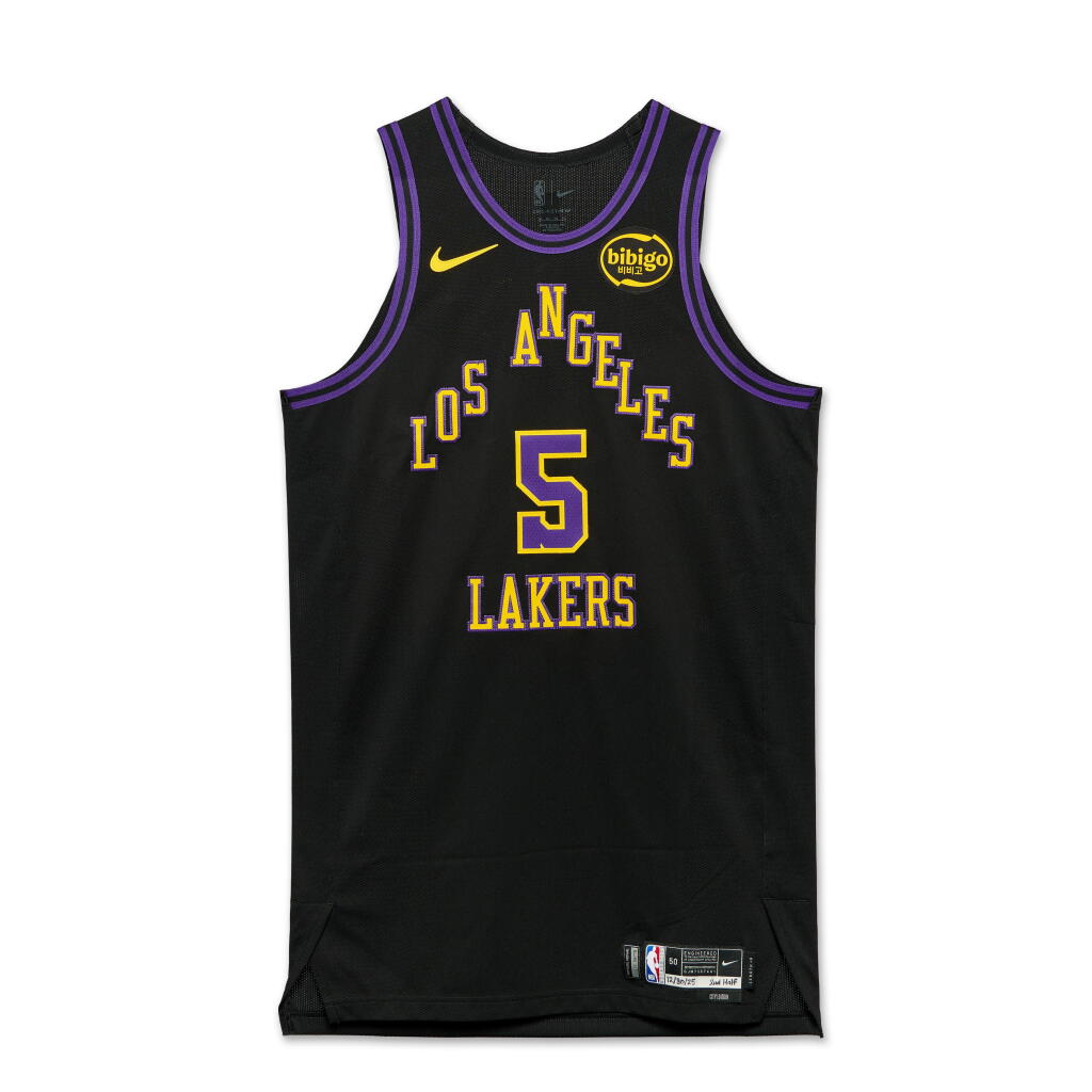 View full screen - View 1 of Lot 41. Deandre Ayton Los Angeles Lakers 2025-2026 Game Worn City Edition Jersey.