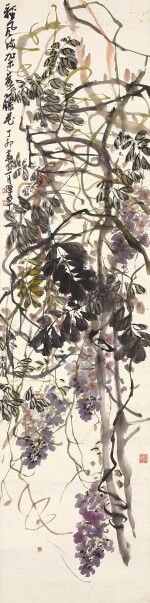 Chen Banding, Wisteria | 陳半丁 紫藤 設色紙本 立軸 一九二七年作