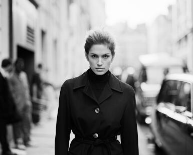 View full screen - View 1 of Lot 13. Cindy Crawford, Black Coat, Vogue Italia, 1996.