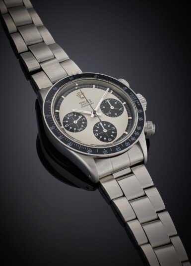 View full screen - View 1 of Lot 45. Reference 6263 Daytona ‘Panda Paul Newman’ | A stainless steel chronograph wristwatch with bracelet, Circa 1969.