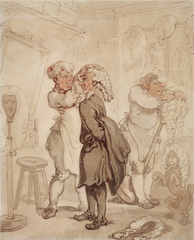 View full screen - View 1 of Lot 269. A pair: The Wig Maker, together with The Boxing match.