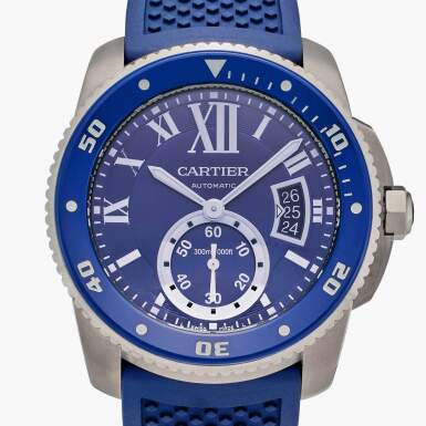 View full screen - View 1 of Lot 356. Reference WSCA0011 Calibre de Cartier Diver | A stainless steel automatic wristwatch with date, Circa 2016.