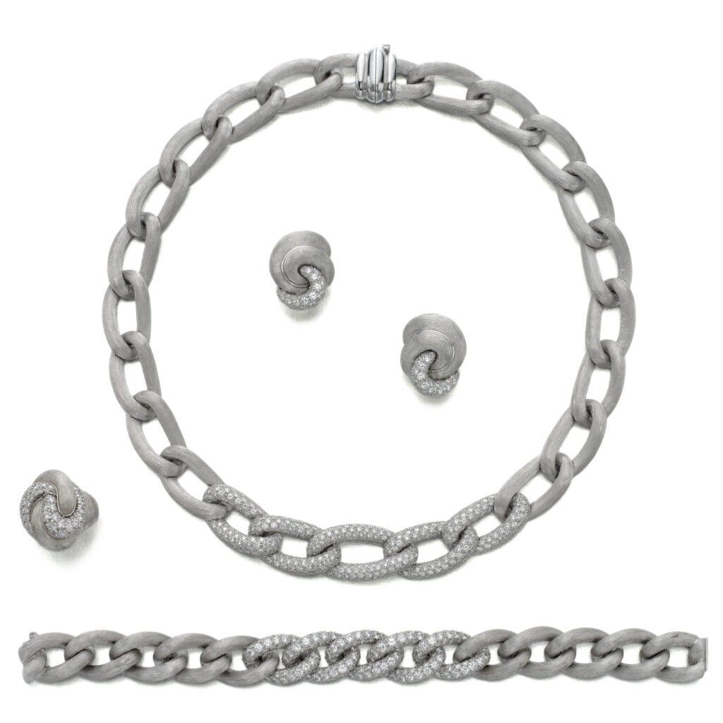 View full screen - View 1 of Lot 173. Platinum and Diamond Suite of Jewels.