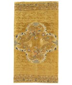 A RARE UNCUT BROCADE AND DAMASK 'MANG' TEXTILE, MING DYNASTY, WANLI PERIOD | 明萬曆 黃緞織彩雲金龍紋袍料