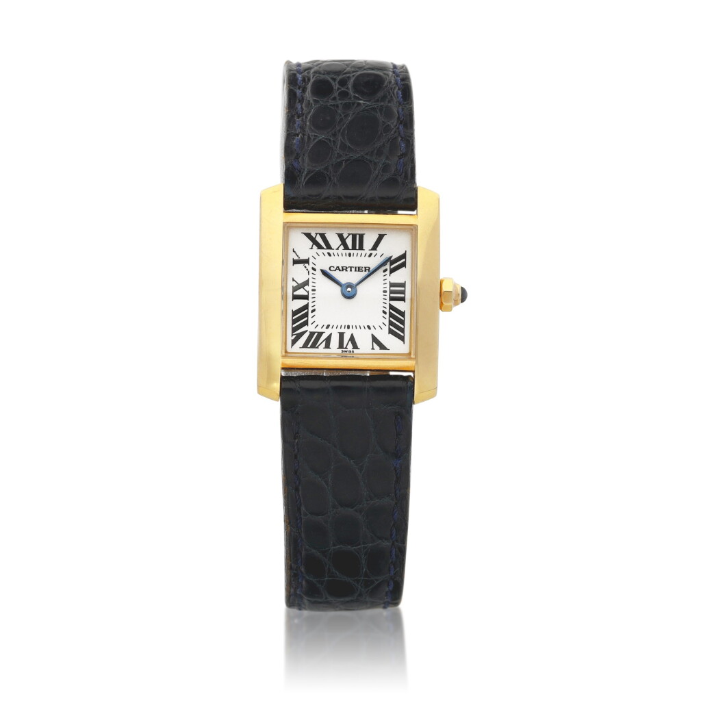 View full screen - View 1 of Lot 8244. Tank Française, Reference 1820 | A yellow gold wristwatch, Circa 2000 | 卡地亞 |Tank Française 型號1820 | 黃金腕錶,約2000年製.