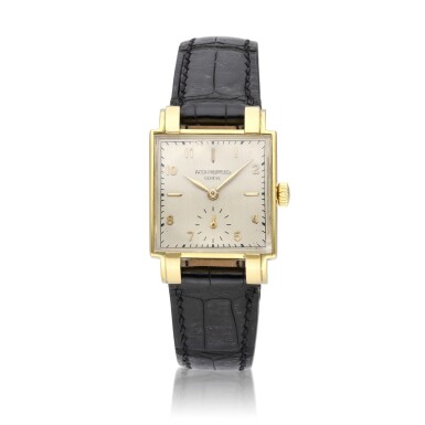 View full screen - View 1 of Lot 277. Reference 1566 | A yellow gold wristwatch, Circa 1947.