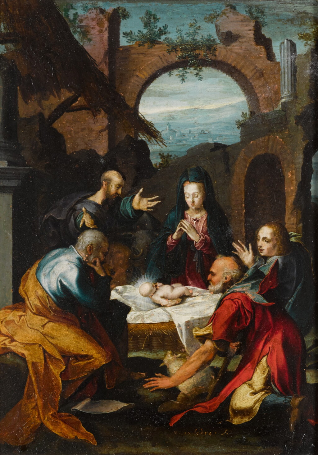 View full screen - View 1 of Lot 30. FLEMISH SCHOOL, EARLY 17TH CENTURY | THE ADORATION OF THE SHEPHERDS.