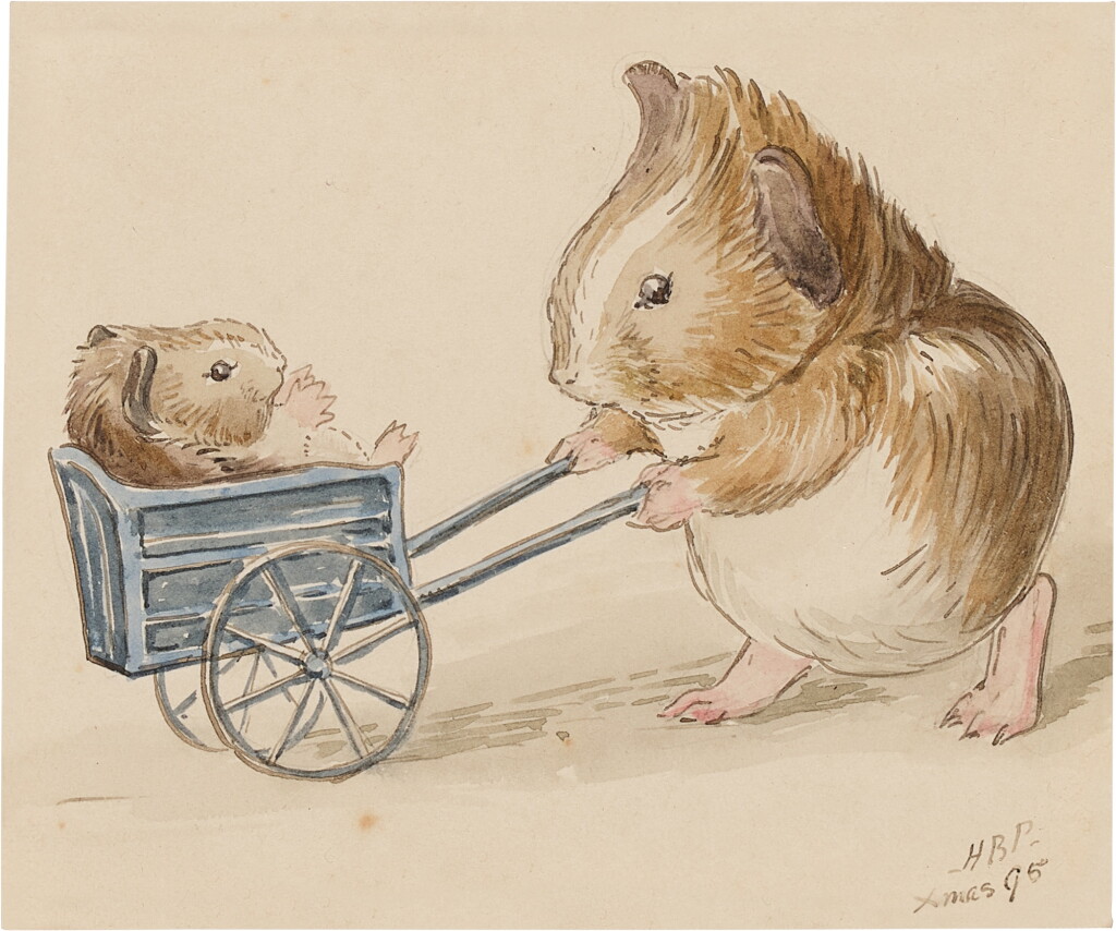 View full screen - View 1 of Lot 1204. Potter, Beatrix | An original fantasy drawing by Beatrix Potter, given as a Christmas present.