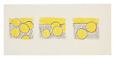 View full screen - View 1 of Lot 565. Grapefruit Triptych (Study).