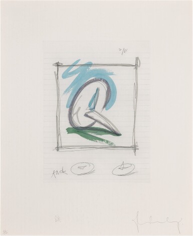 View full screen - View 1 of Lot 130. Sketch for a Sculpture in the Form of a Steel Tack (Axsom & Platzker 176).