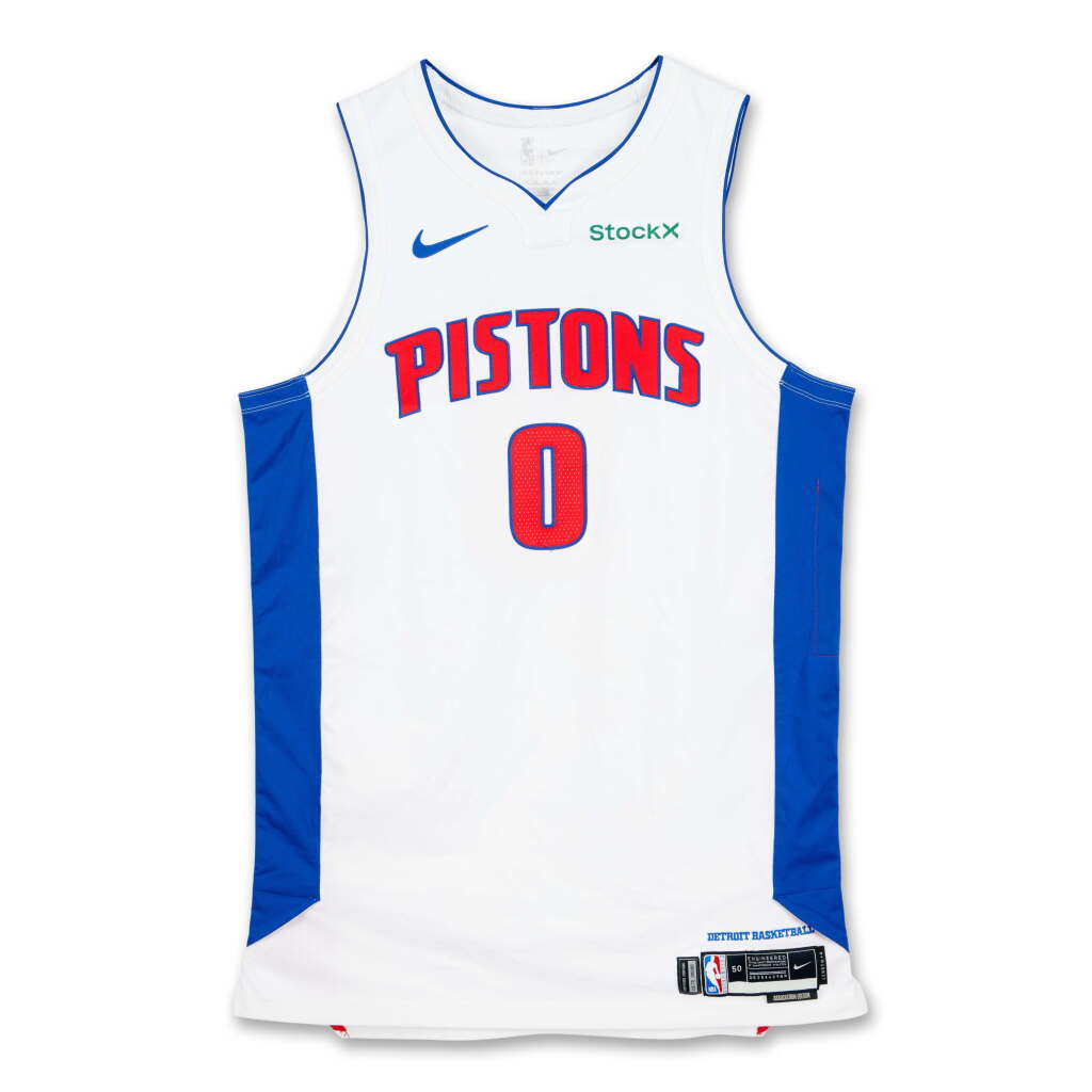 View full screen - View 1 of Lot 199. Jalen Duren Detroit Pistons 2024-2025 Game Worn Association Edition Jersey | Matched 2 Games | Double-Double.