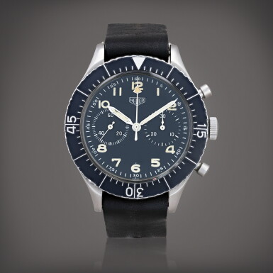 View full screen - View 1 of Lot 449. Bundeswehr 'T-only', reference 1550 SG Montre bracelet chronographe flyback en acier | Stainless steel flyback chronograph wristwatch Vers 1970 | Circa 1970.