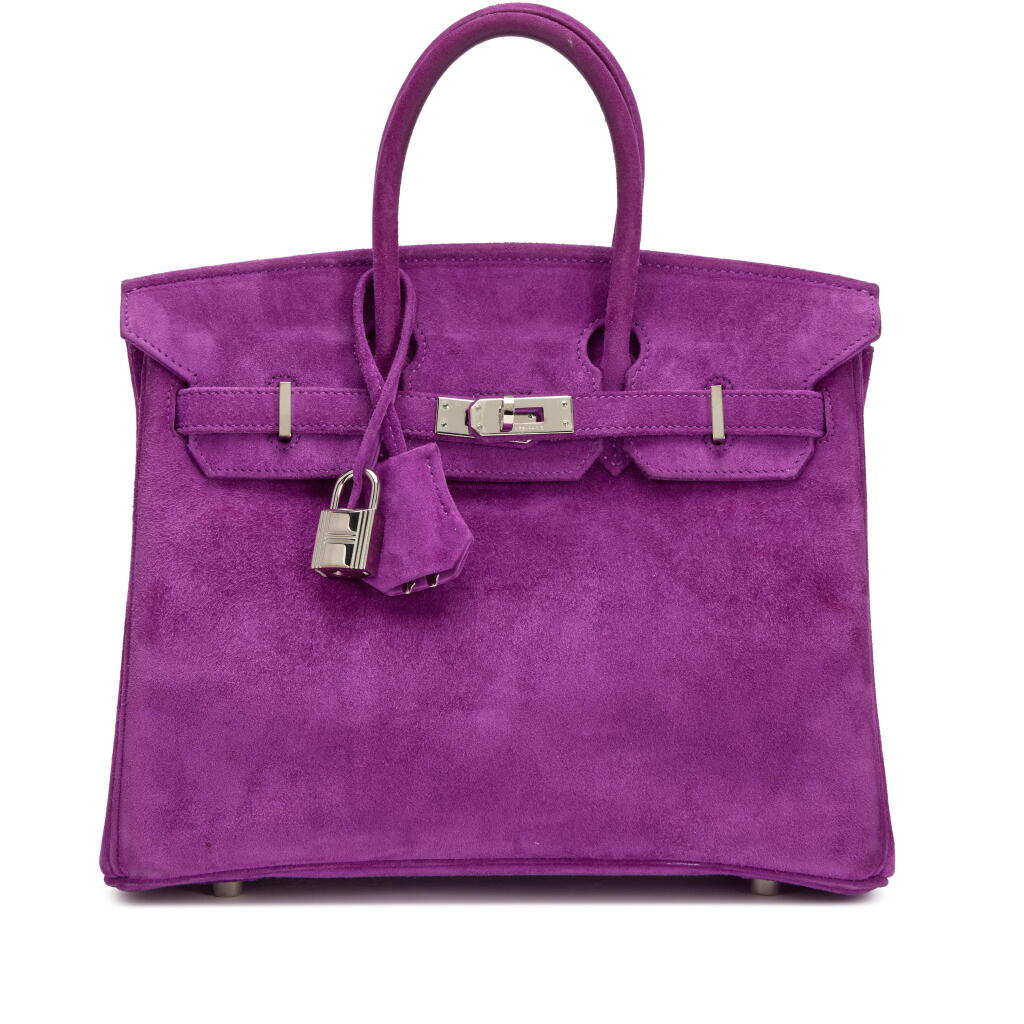 View full screen - View 1 of Lot 77. Violet Doblis Birkin 25 Palladium Hardware, 2004.