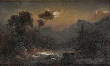 View full screen - View 1 of Lot 605. Paysage alpin de nuit.
