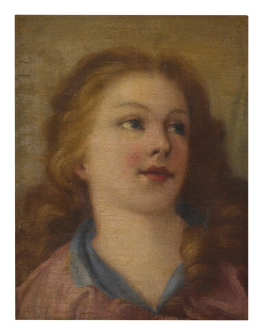 View full screen - View 1 of Lot 574. CIRCLE OF BENEDETTO LUTI | HEAD OF A YOUNG GIRL.