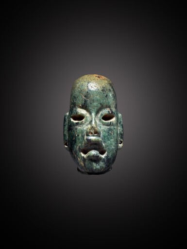 View full screen - View 1 of Lot 103. Olmec Serpentine Head Middle Preclassic, circa 900 - 300 BC.