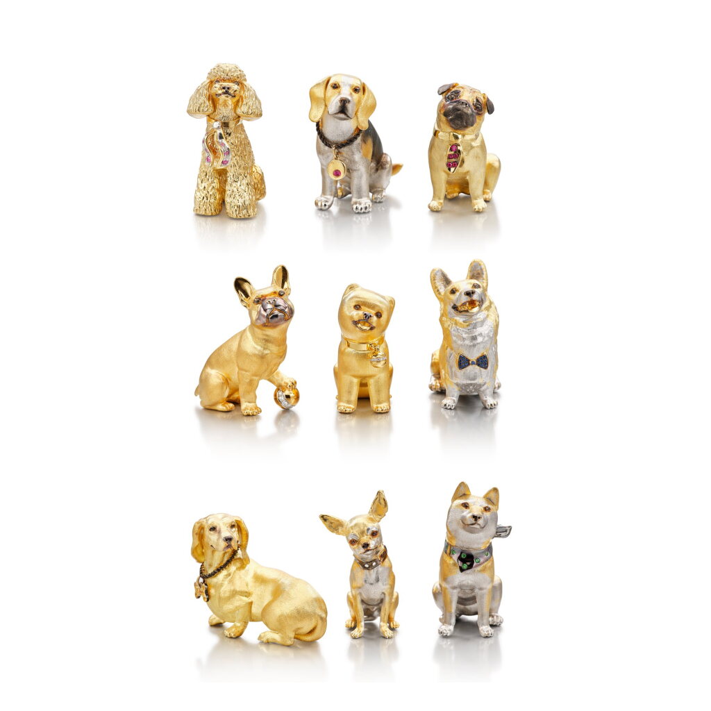View full screen - View 1 of Lot 241. Nine Silver-Gilt Sculptures | 鍍銀塑像九件.