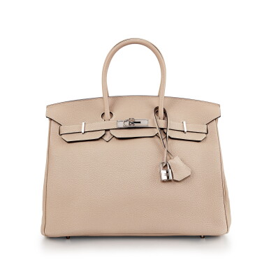 View full screen - View 1 of Lot 8423. Gris Tourterelle Togo Birkin 35 Palladium Hardware, 2009.