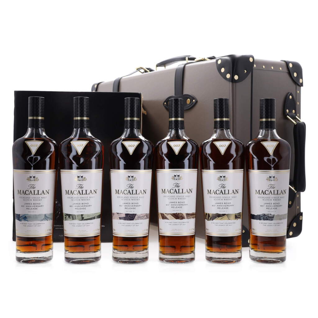 View full screen - View 1 of Lot 7. The Macallan James Bond 60th Anniversary Collection 43.7 abv NV (6 Bottles 70cl).