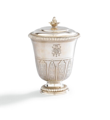 View full screen - View 1 of Lot 207. A SILVER COVERED BEAKER, BY JOSEPH CAILLEAU, RENNES, CIRCA 1708-1710 | TIMBALE COUVERTE EN ARGENT, PAR JOSEPH CAILLEAU, RENNES, VERS 1708-1710.